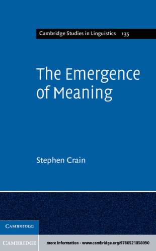 Emergence Of Meaning Crain Stephen