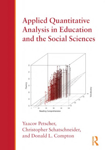 Applied Quantitative Analysis In Education And The Social Sciences Yaacov M Petscher