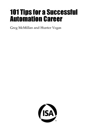 101 Tips For A Successful Automation Career Greg Mcmillan Hunter Vegas