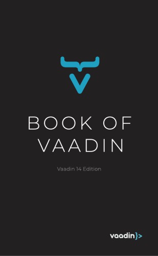 Book Of Vaadin 14 1st Edition Vaadin Team