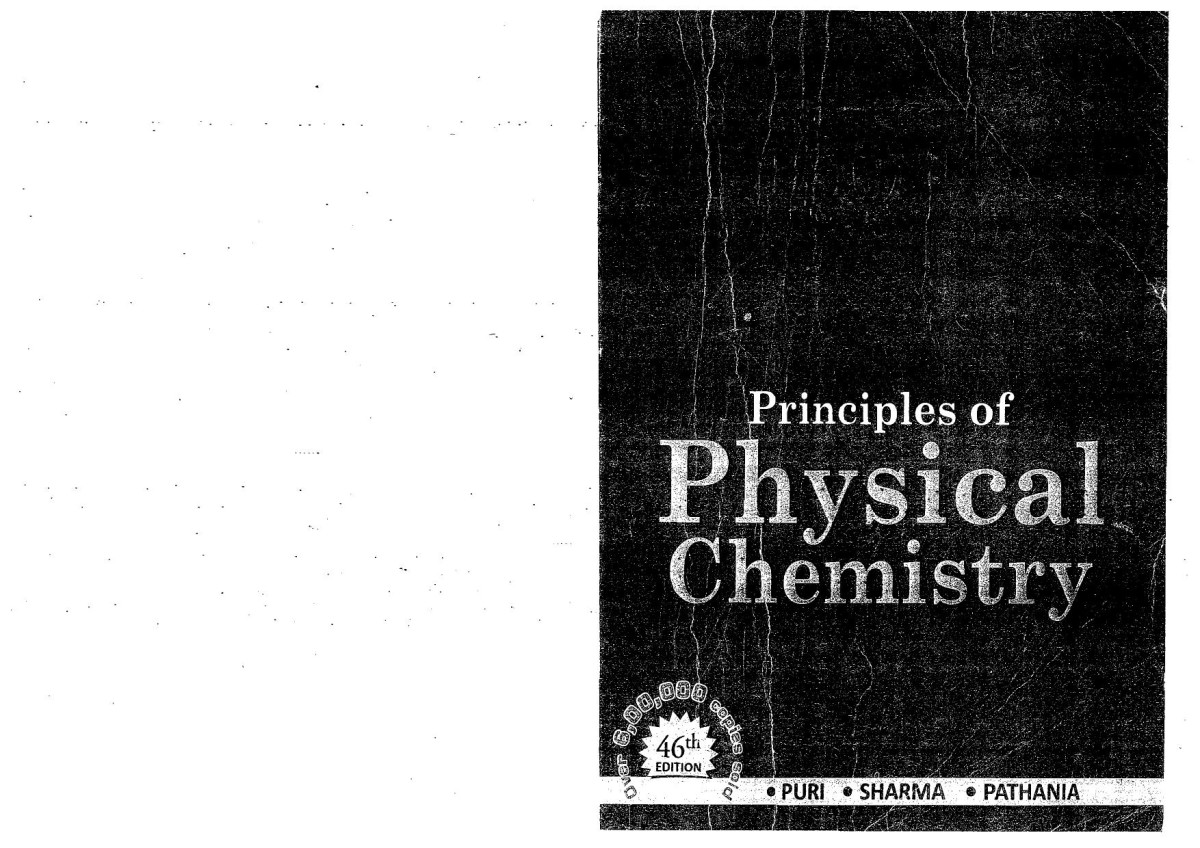 Principle Of Physical Chemistry 46th Edition Puri Sharma Pathania