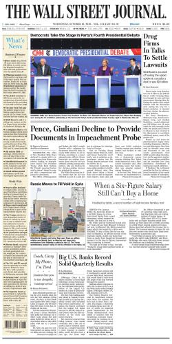 2019 October Second Half Wall Street Journal Wsj Wall Street Journal Wsj