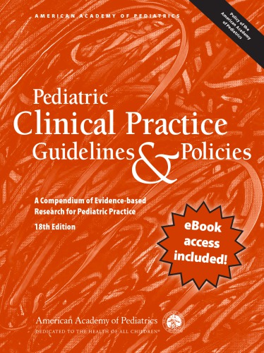 Pediatric Clinical Practice Guidelines Policies 18th Edition American Academy Of Pediatrics