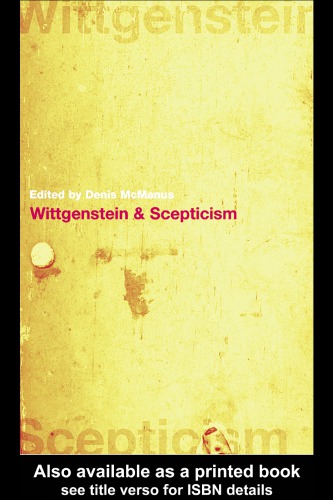 Wittgenstein And Scepticism Denis Mcmanus