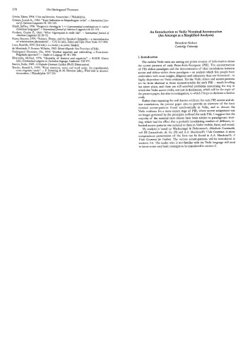 An Introduction To Vedic Nominal Accentuation An Attempt At A Simplified Analysis Benedicte Nielsen