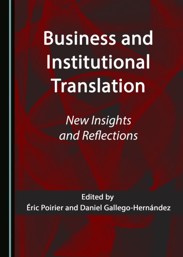 Business And Institutional Translation New Insights And Reflections Gallegohernndez