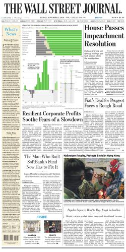 2019 November 0115 Wall Street Journal Wsj Wall Street Journal Wsj