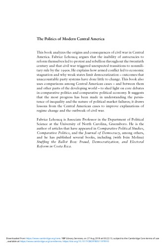 The Politics Of Modern Central America Civil War Democratization And Underdevelopment Fabrice Lehoucq