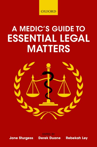 A Medics Guide To Essential Legal Matters Jane Sturgess Derek Duane Rebekah Ley