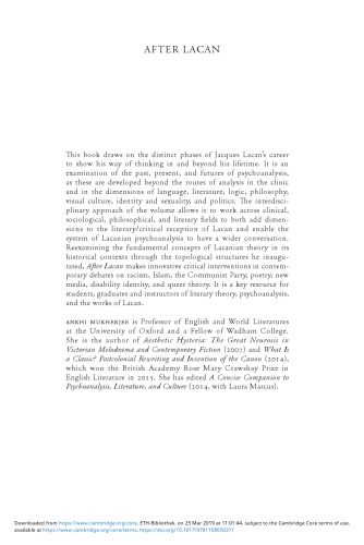 After Lacan Literature Theory And Psychoanalysis In The Twentyfirst Century Ankhi Mukherjee