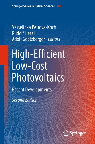 Highefficient Lowcost Photovoltaics Recent Developments Vesselinka Petrovakoch