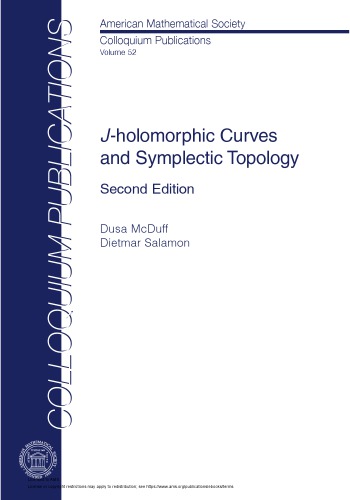 Jholomorphic Curves And Symplectic Topology 2nd Dusa Mcduff
