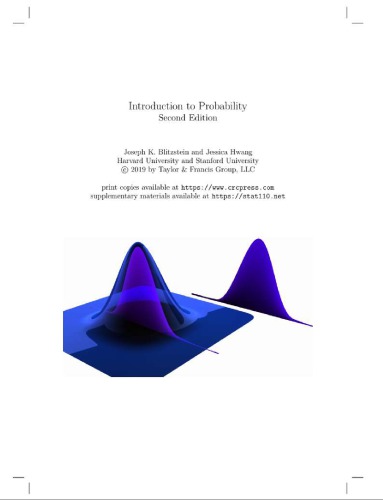 Introduction To Probability Chapman Hallcrc Texts In Statistical Science Second Joseph K Blitzstein Jessica Hwang