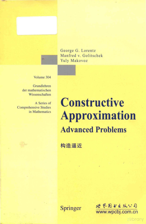 Constructive Approximation Advanced Problems Volume 304 2015th Edition George G Lorentz