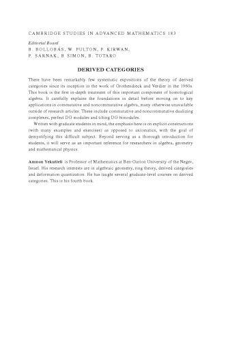 Derived Categories Amnon Yekutieli