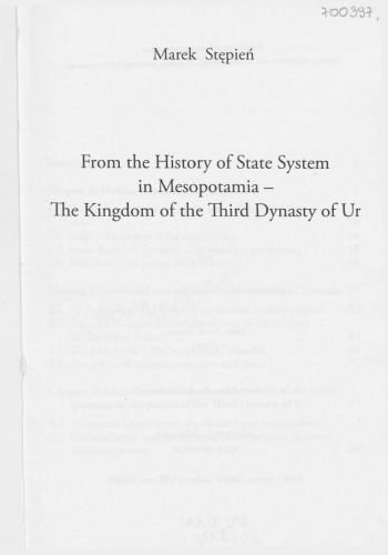 From The History Of State System In Mesopotamia The Kingdom Of The Third Dynasty Of Ur Marek Stpie