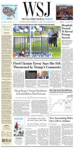 2019 November Second Half Wall Street Journal Wsj Wall Street Journal Wsj