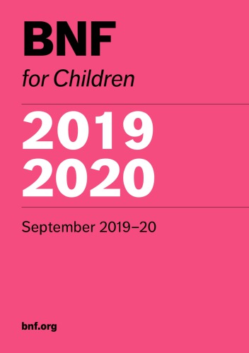 Bnf For Children 20192020 Paediatric Formulary Committee