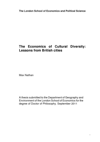 The Economics Of Cultural Diversity Lessons From British Cities Max Nathan