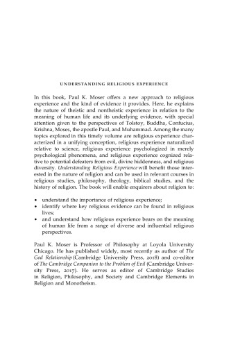 Understanding Religious Experience From Conviction To Lifes Meaning Paul K Moser
