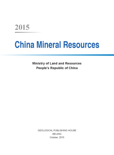 China Mineral Resources 2015 Ministry Of Land And Resources Prc