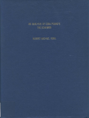 An Analysis Of Ezra Pounds The Seafarer Robert Michael Yunk