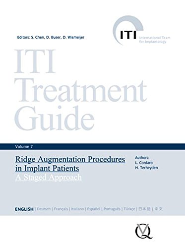 Iti Treatment Guide Volume 7 Ridge Augmentation Procedures In Implant Patients A Staged Approach Luca Cordaro Hendrik Terheyden Stephen Chen Daniel Buser Daniel Wismeijer 2014 232 Pp Isbn 9783868672176 Luca Cordaro