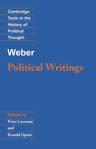 Political Writings Reprint Max Weber