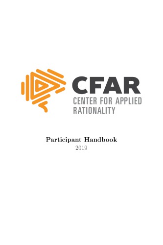 Cfar Participant Handbook 2019th Edition Center For Applied Rationality