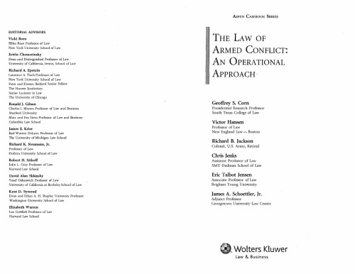 Law Of Armed Conflict Operational Approach Geoffrey S Corn