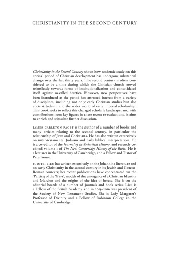 Christianity In The Second Century Themes And Developments James Carleton Paget