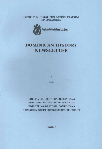 Dominican History Newsletter Association Pour Lhistoire De Lordre Des Dominique En France Et En Europe