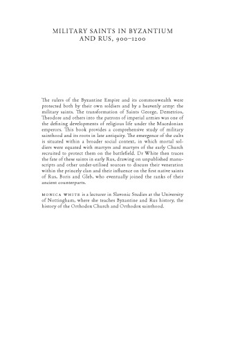 Military Saints In Byzantium And Rus 9001200 Monica White