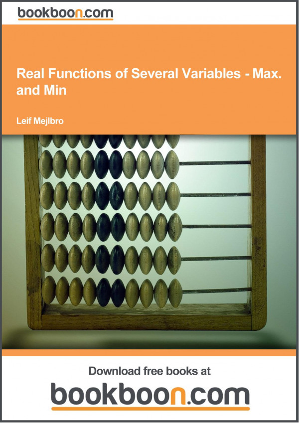 Calculus 2c04real Functions In Several Variablesexamples Of Maximum And Minimum Leif Mejlbro
