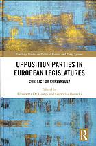 Opposition Parties In European Legislatures Conflict Or Consensus De Giorgi