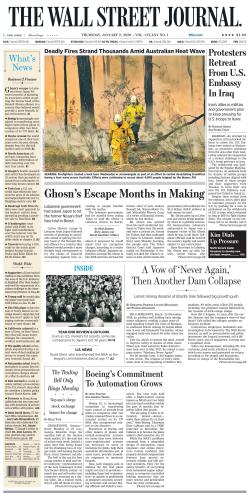 2020 January First Half Wall Street Journal Wsj Wall Street Journal Wsj