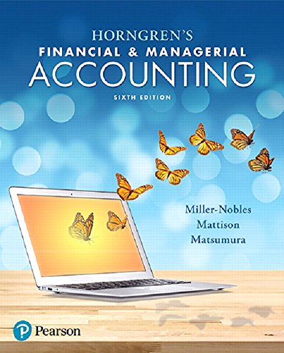 Horngrens Financial Managerial Accounting 6th Edition Ella Mae Matsumura