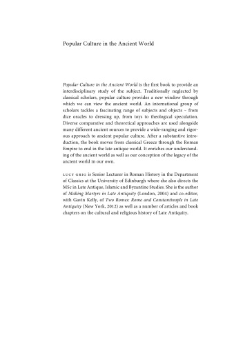 Popular Culture In The Ancient World Ebook Lucy Grig