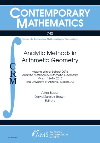Analytic Methods In Arithmetic Geometry Alina Bucur David Zureickbrown