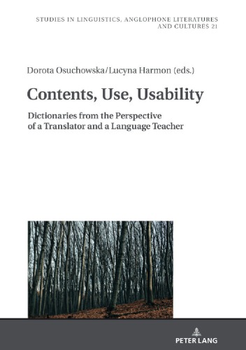 Contents Use Usability Dictionaries From The Perspective Of A Translator And A Language Teacher 1st New Ed Harmon