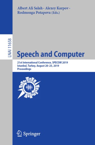 Speech And Computer 21st International Conference Specom 2019 Istanbul Turkey August 2025 2019 Proceedings 1st Ed 2019 Albert Ali Salah