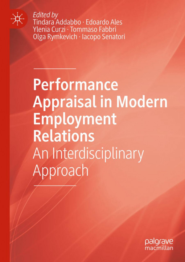 Performance Appraisal In Modern Employment Relations An Interdisciplinary Approach 1st Ed 2020 Tindara Addabbo