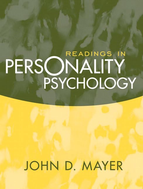 Readings In Personality Psychology 1st Edition Mayer John D
