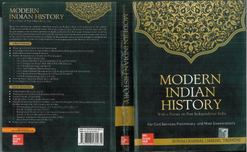 Modern Indian History For Civil Services Preliminary And Main Examinations 1st Edition Sonali Bansal
