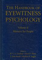Handbook Of Eyewitness Psychology Volume 2 Memory For People Lindsay