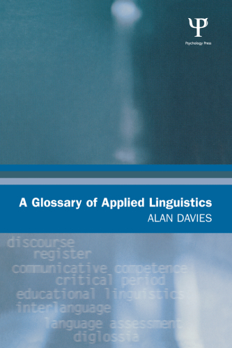 A Glossary Of Applied Linguistics Alan Davies