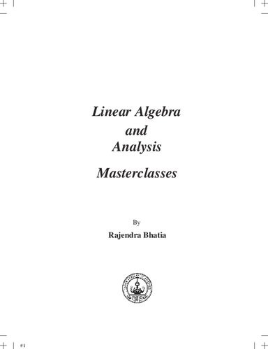 Linear Algebra And Analysis Masterclasses Rajendra Bhatia