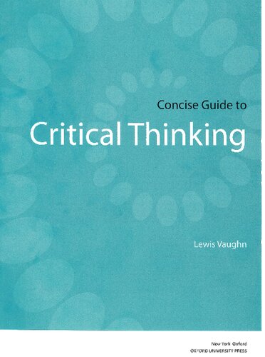 Concise Guide To Critical Thinking 1st Edition Lewis Vaughn