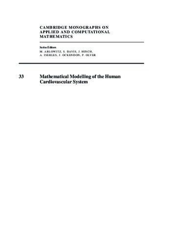 Mathematical Modelling Of The Human Cardiovascular System Data Numerical Approximation Clinical Applications Christian Vergara Andrea Manzoni Luca Dede Alfio Quarteroni