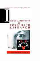 Issues And Methods In Rorschach Research Exner John E